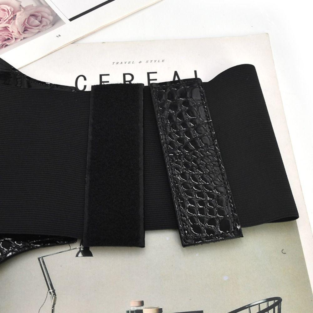 PU Leather Female Waistband High Waist Wide Waist Belt Luxury Love Buckle Cummerbunds  Women