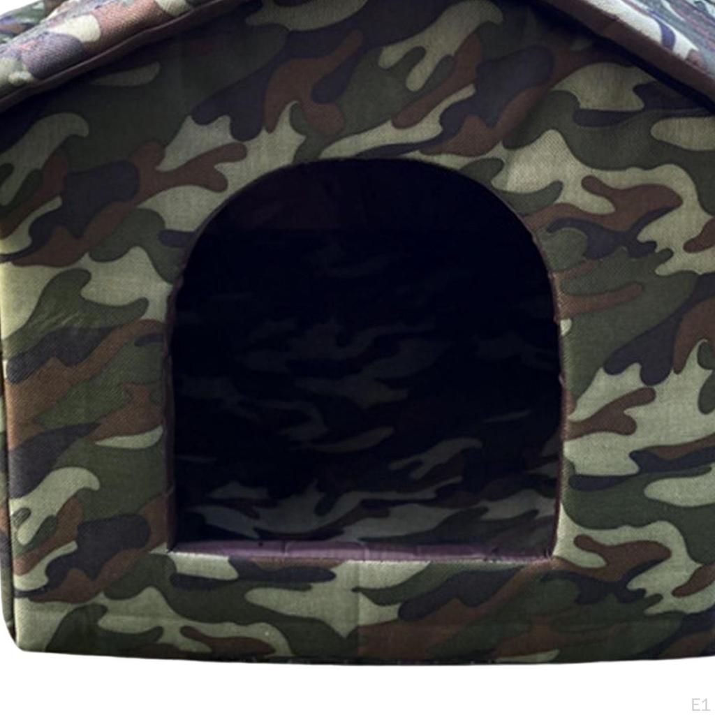 Cat House with Cozy Bed and Detachable Roof for Outdoor Use