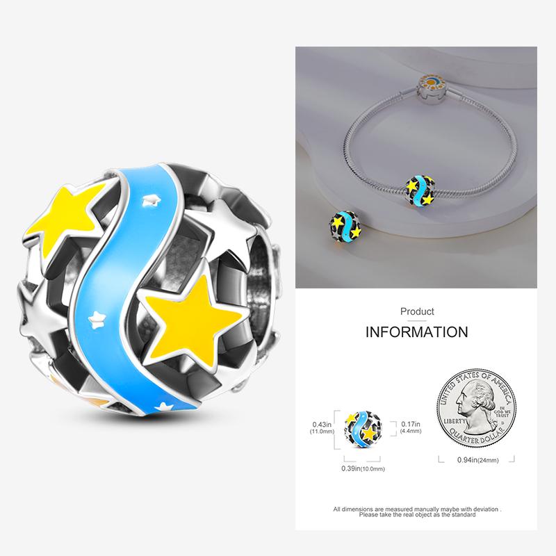 New In Star Moon Sun Series Charm Beads Fit Pandach Original Bracelet Women Copper Pendant Bead Jewelry Gift