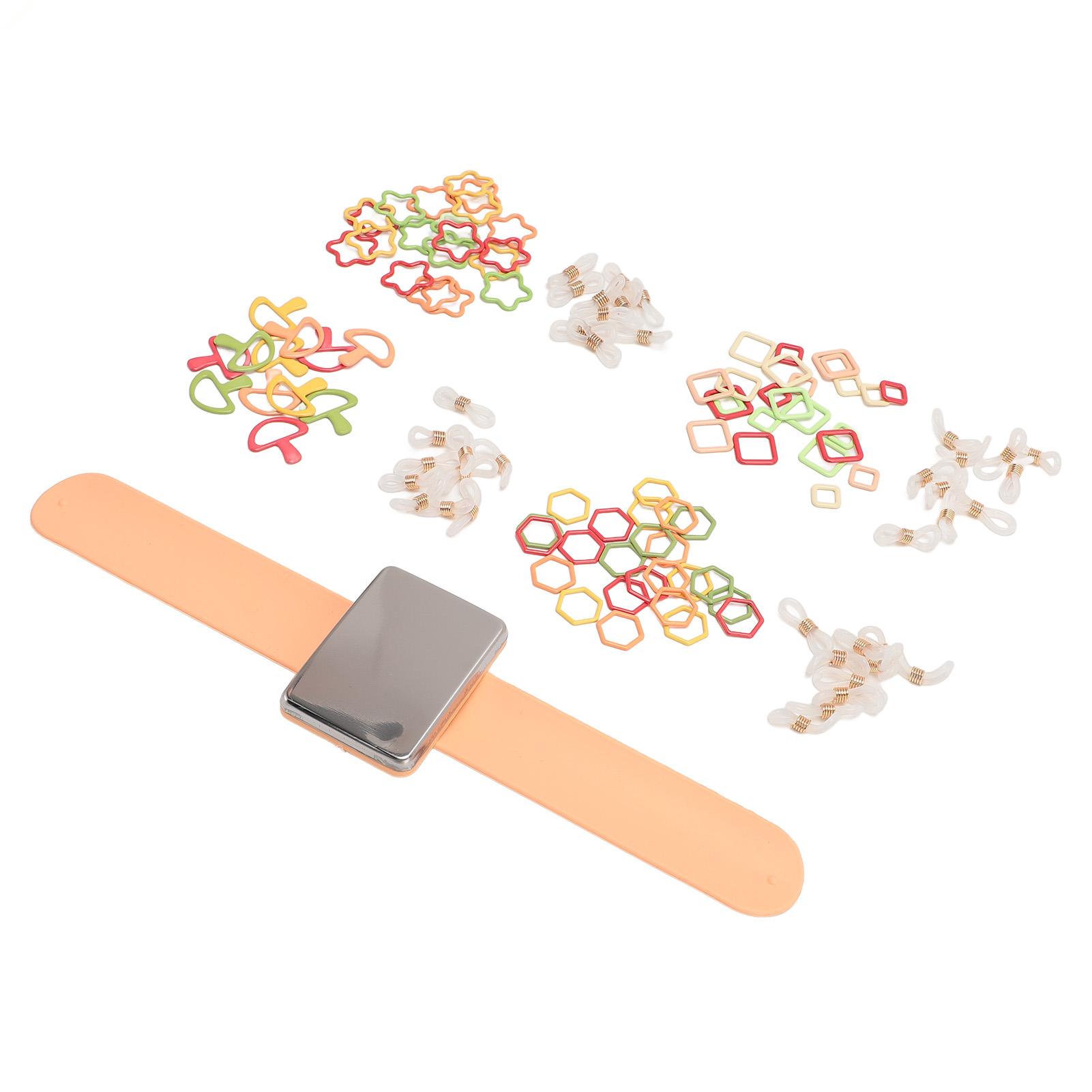 

Магнитный держатель для булавок, браслет, игольница, подушечка для шитья на запястье, браслет с 4 стежками оранжевый