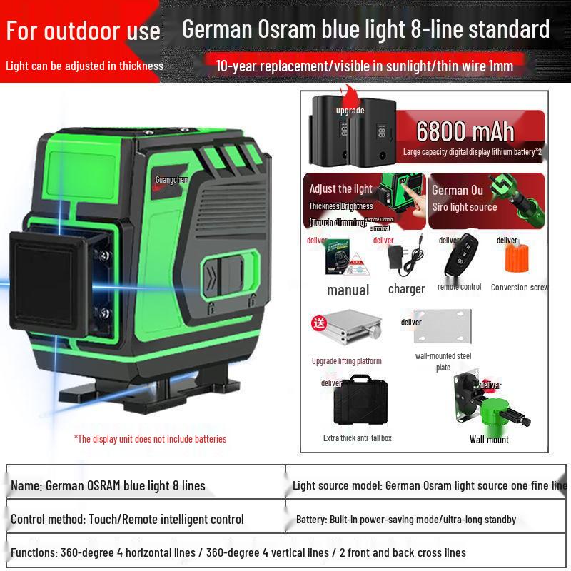 Infrared 16-Line High-Precision Green Laser Level for Wall & Floor Projection
