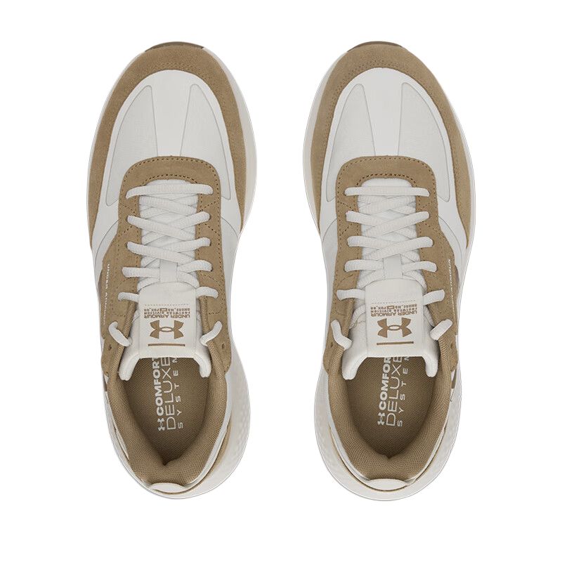 Under Armour Decoy Lu Abrasion Resistant Low top Casual Shoes Men's White Brown Sneakers 3028612-114