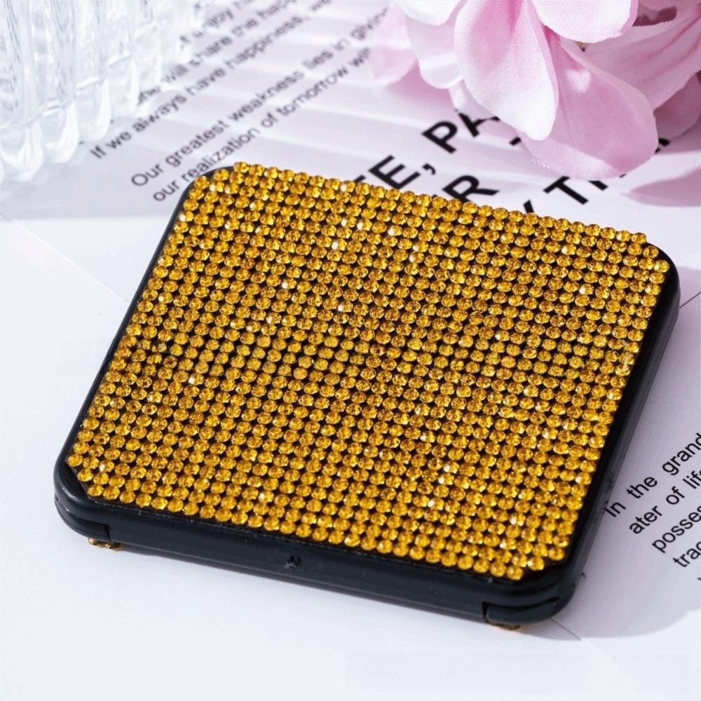 Foldable Design Pocket Mirror Lightweight Foldable Mirror Sparkling Square Mirror  Vanity Table Use
