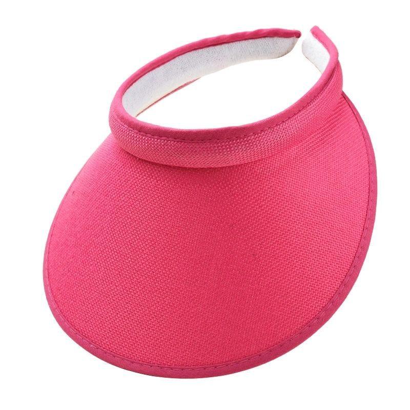 Women Summer Empty Top Visors Sun Hat Simple Solid Color Wide Brim Sunscreen Cap Female Outdoor Adjustable Travel Beach Hats