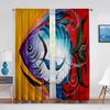 Goldfish Koi Fish Ink Painting Leaves Tulle Curtains for Living Room Bedroom Decor Chiffon Sheer Voile Kitchen Window Curtain