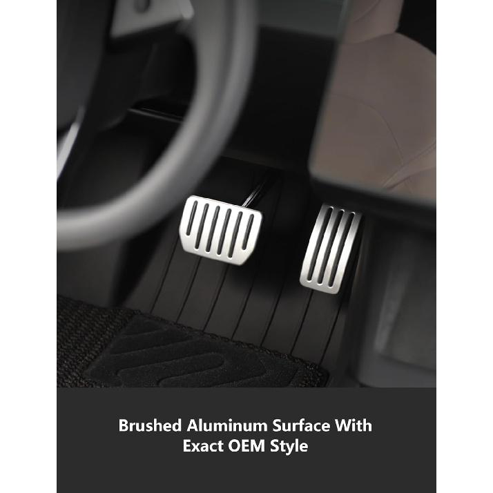 TPARTS Aluminum Self-Flip Lock Performance Pedal Sets Accelerator Brake Pedals Cover For Tesla Model 3 Highland 2024+/Model Y Juniper 2025+ Non-Slip