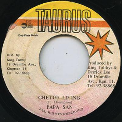 

7inch Record PAPA SAN - Ghetto Living NONE Taurus Jamaica Reggae, Ska & Dub Used
