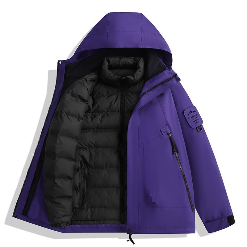 3-in-1 Detachable Windproof Waterproof Hiking Jacket Men Women Outdoor Camping Trekking Fall Winter