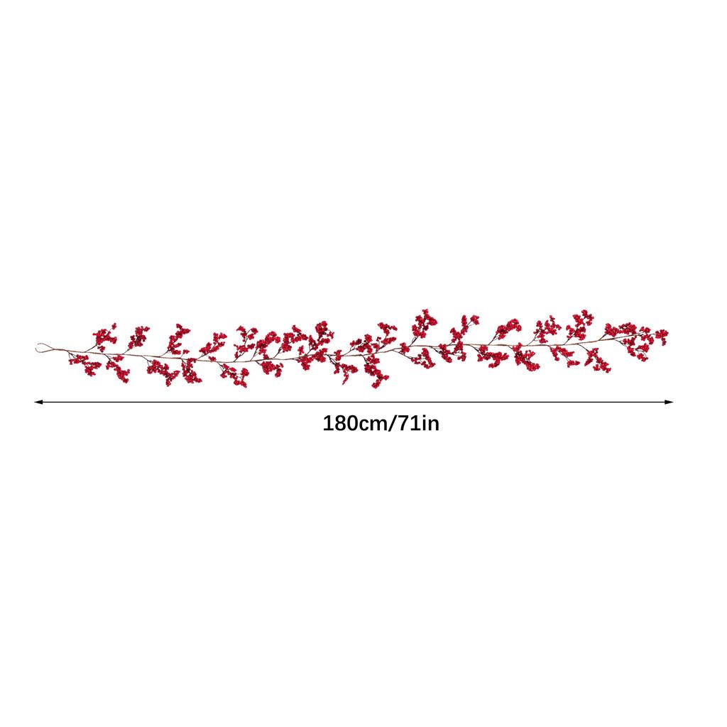 Xmas Red Berry Garland 1.8m Artificial Berry Garland for Fireplace Window Door Hanging Holiday Xmas Home Decor