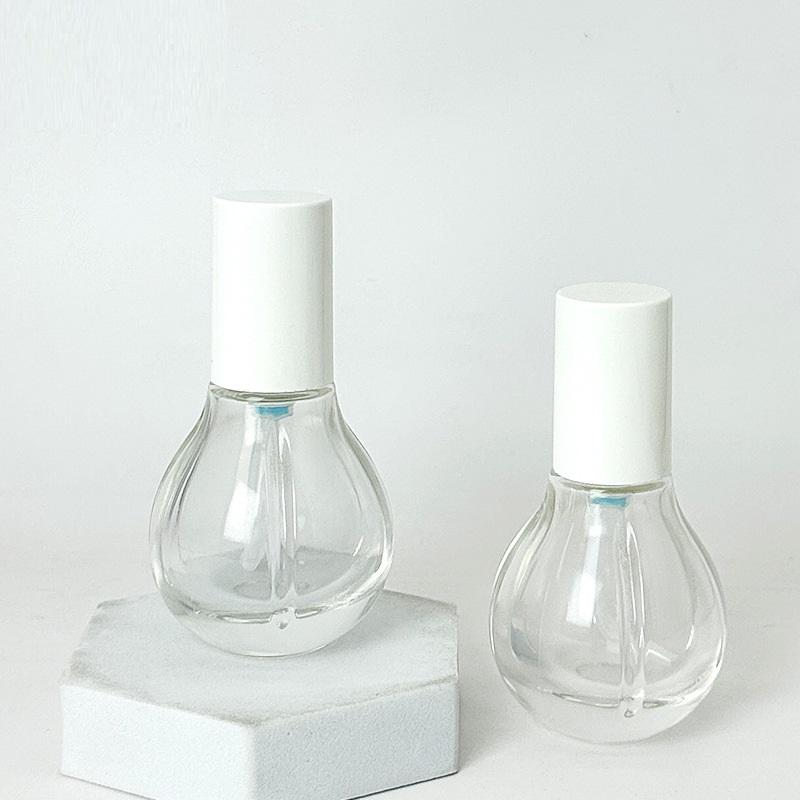 30 ml Glasflaschen für Lotionen für Reisen, Glühbirnenform, Klare leere Pumpflasche für kosmetische Cremes, Make-up, Ätherische Öle