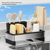 Multi-Function For Cleaning Supplies Storage Box Stainless Steel Sponge Rack With Drain-Kitchen Bath Towel Brush Set