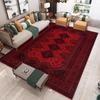 Retro Red Bohemian-style Printed Carpet Red Kitchen Mat Decor Vibrant Living Room Mat Coffee Table Rug Nonslip Machine Washing