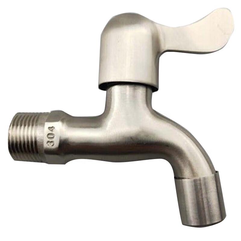 Lindong 304 Stainless Steel Extended Wall-Mounted Single Cold Faucet