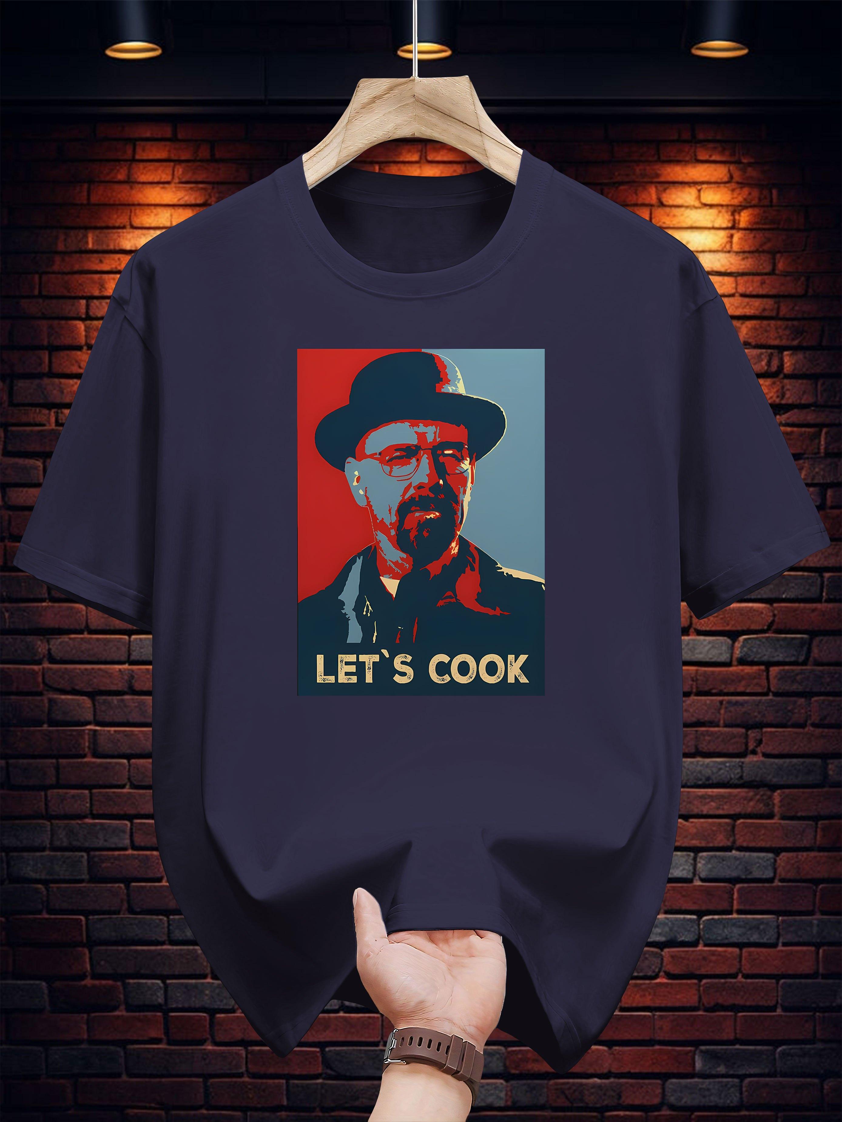 Graphic T-shirt - Let S Cook Chef Design with Red & Blue Print L