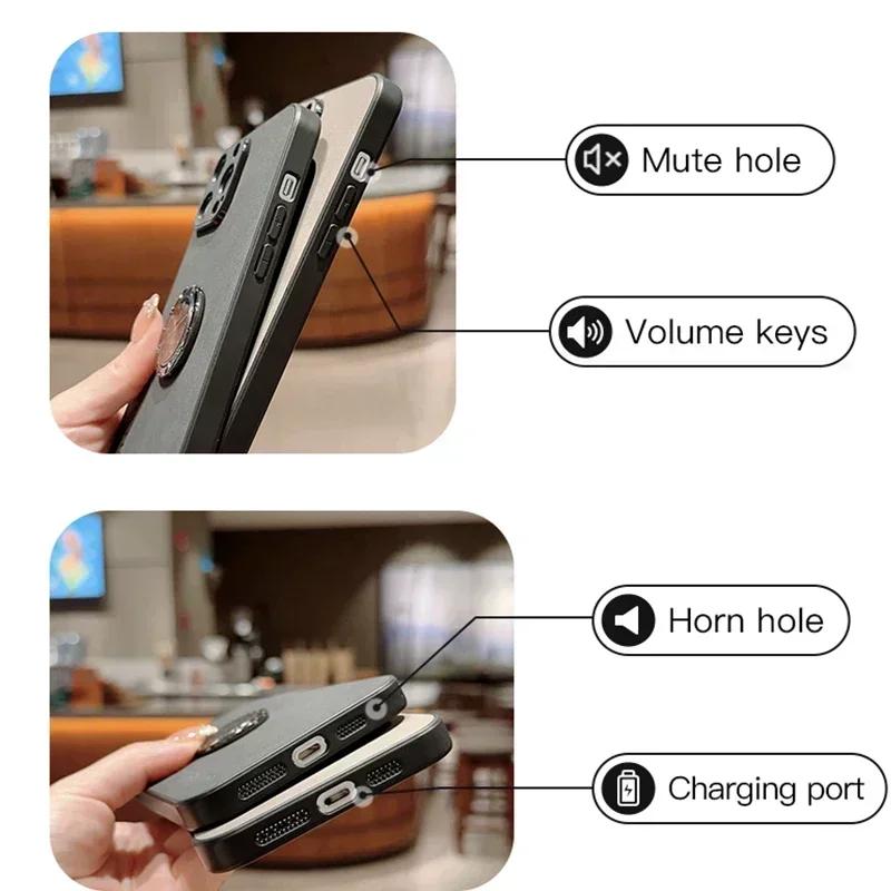 Für Infinix Hot 50 4G Schafsleder Magnetischer Ringständer Halter Handyhülle Für Infinix Hot 50 5G Matte Linsenschutzabdeckung