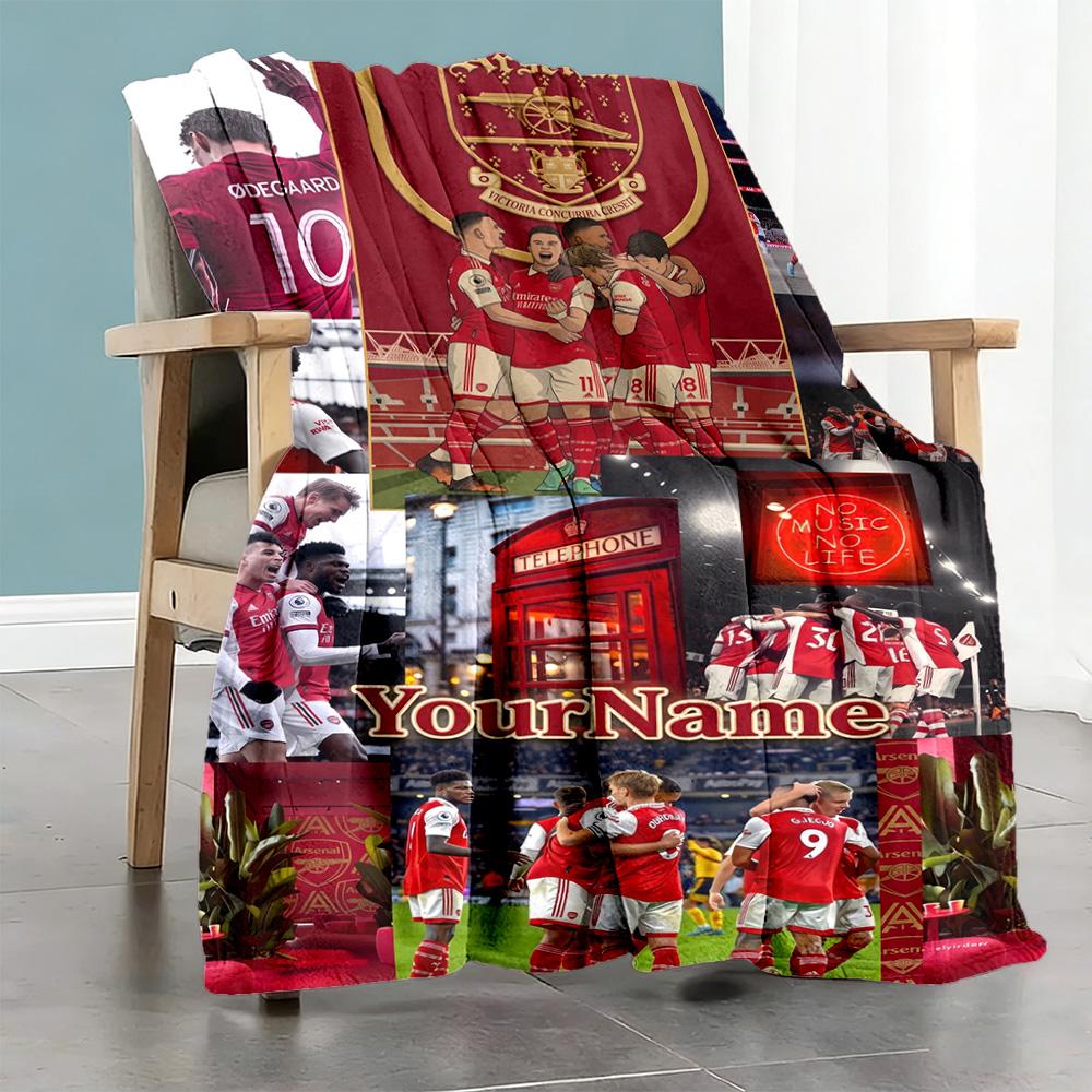 Arsenal Customize Your Name Blanket Throw Personalized Blanket Ultra-Soft for Chair Home Decor Livingroom Living Room Four Seasons Universal