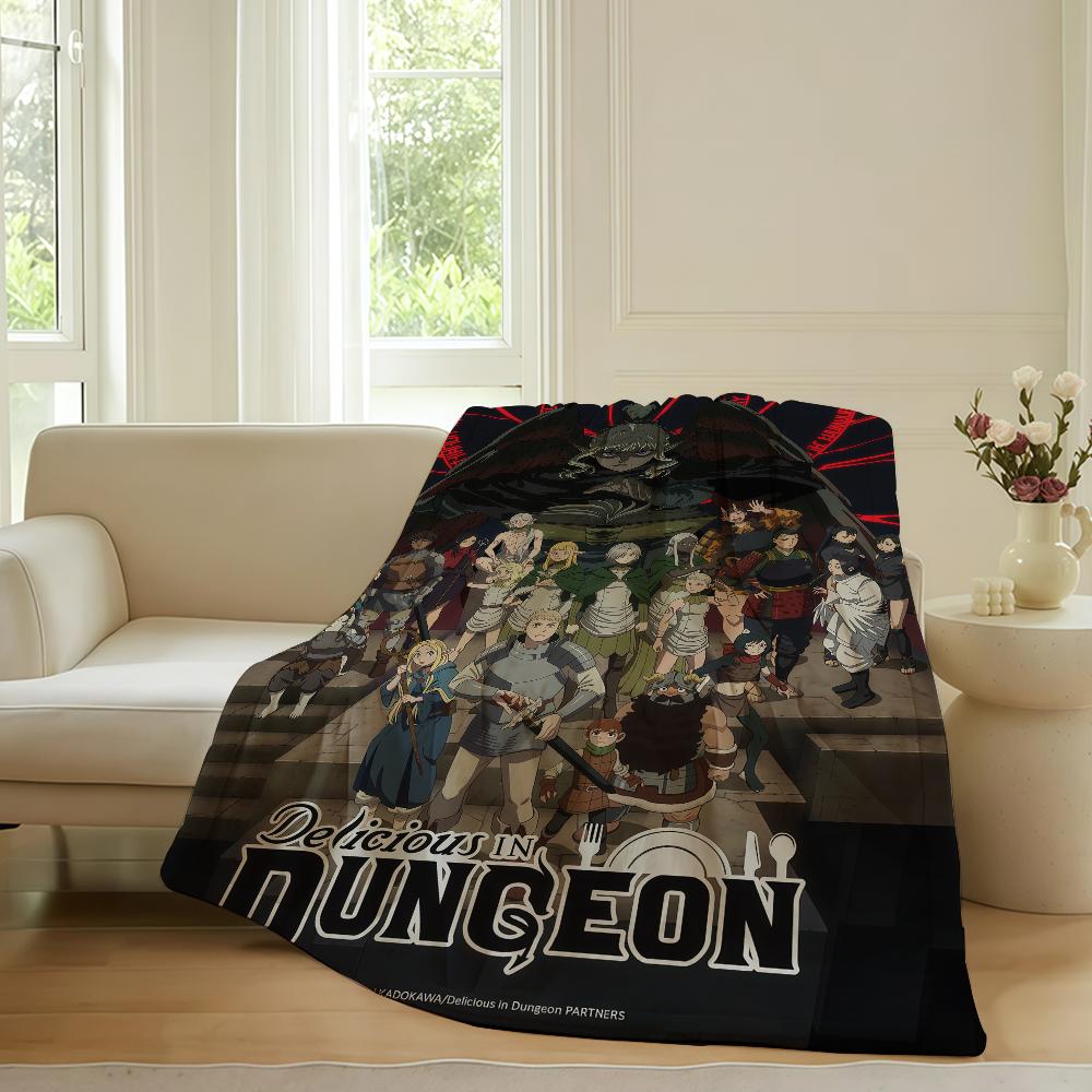 Anime Delicious in Dungeon Blanket For Sofa Office Bed Plane Travel Sleep Read Relax Camping Soft And Warm