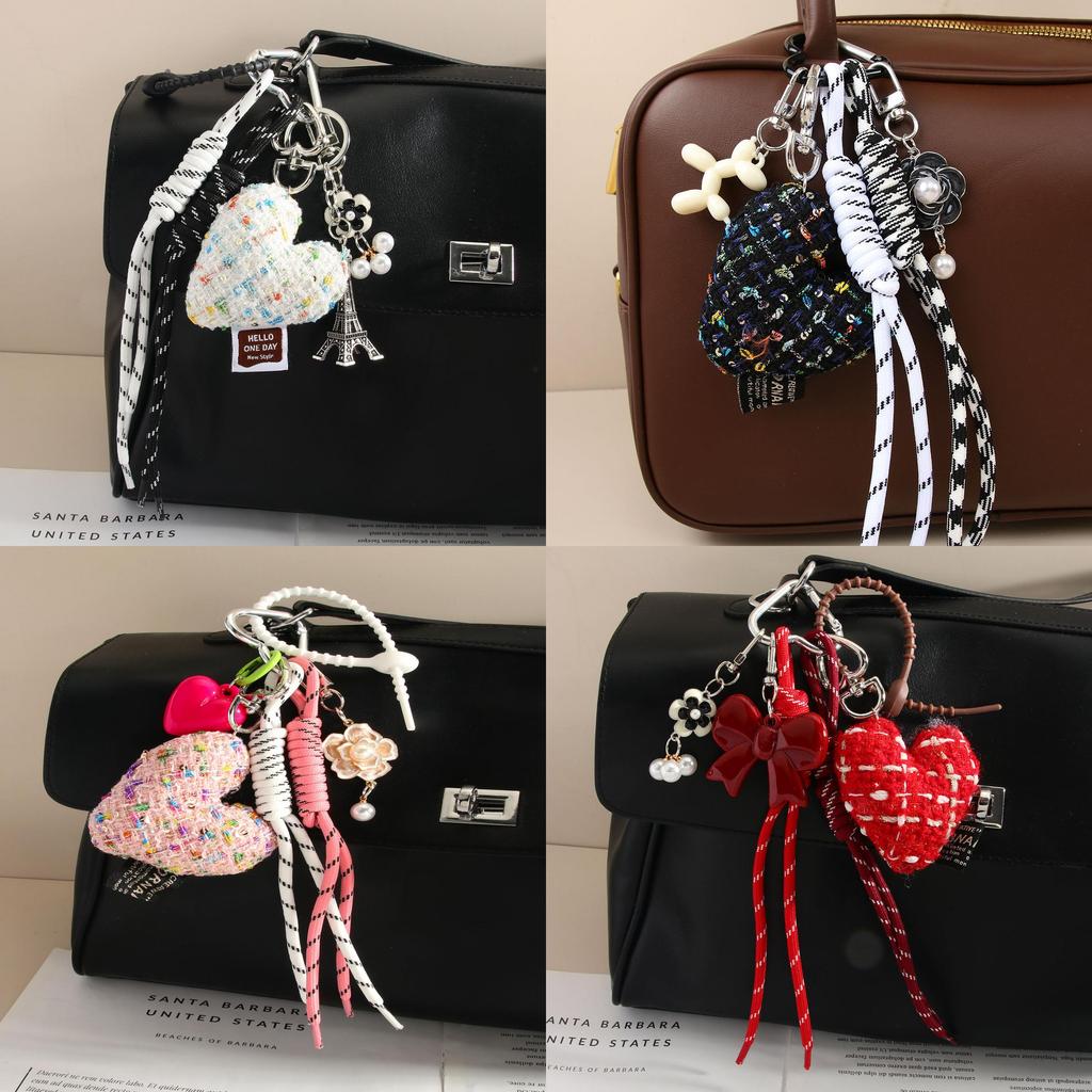 Fashion Cloth Girl Heart Bow Woven Rope Highend Bag Charm For Spring 2025