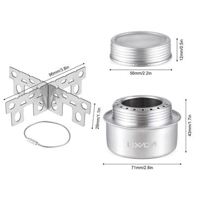 Portable Mini Aluminum Alloy Alcohol Stove with Lid Outdoor Camping Hiking Backpacking Cooking Stove Alcohol Stove Camping Stove