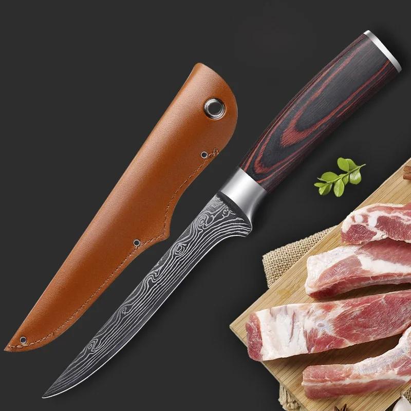 High-grade Sharp Boning Knife Pig Cattle Sheep Meat Separation Carving Knife Wooden Handle Professional Kitchen Knife,kitchen