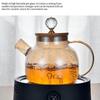 Glass Teapot 1L with Bamboo Lid Heat Resistant Thickened Clear Pitcher for Cold Hot Drinks Kitchen Dining Use