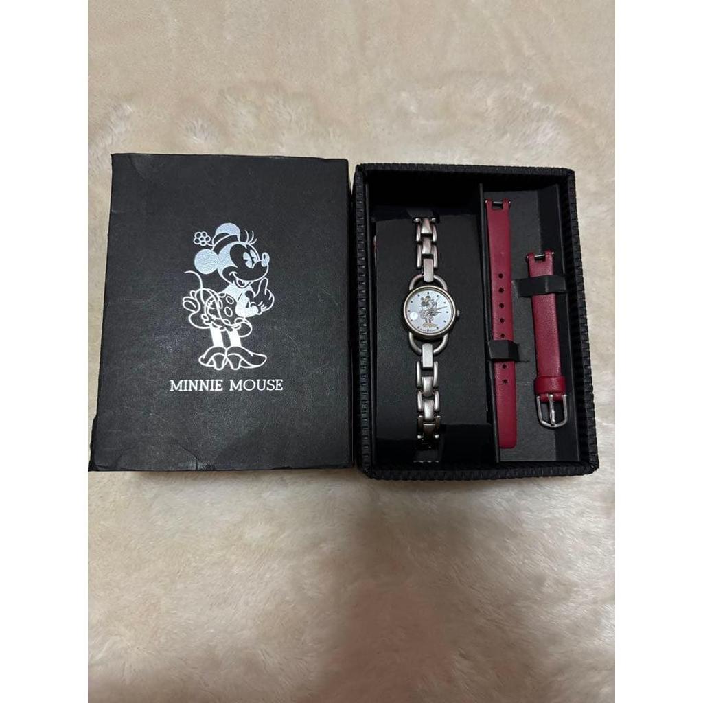 Used ALBA Minnie Mouse Watch Silver/red