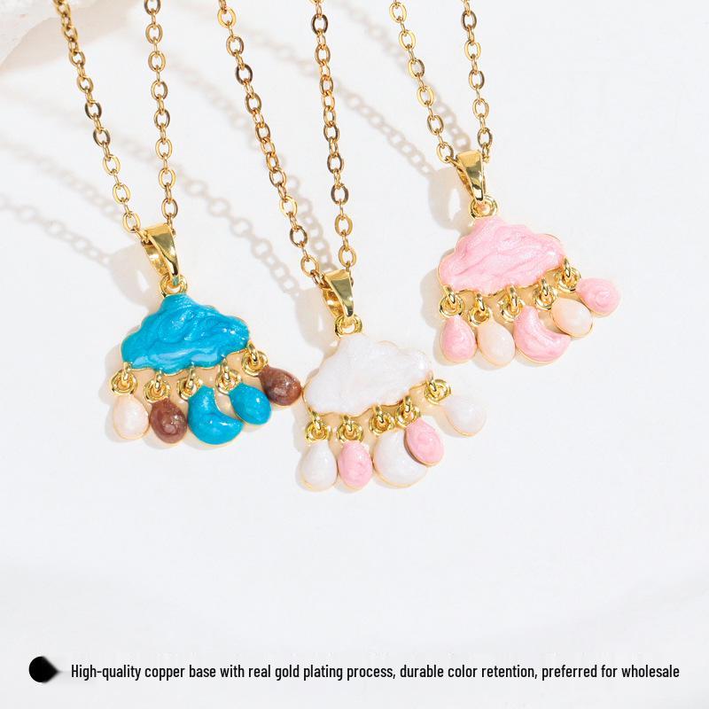 Elegant Cloud Drop Pendant Necklace: Chic Women's Clavicle Jewelry