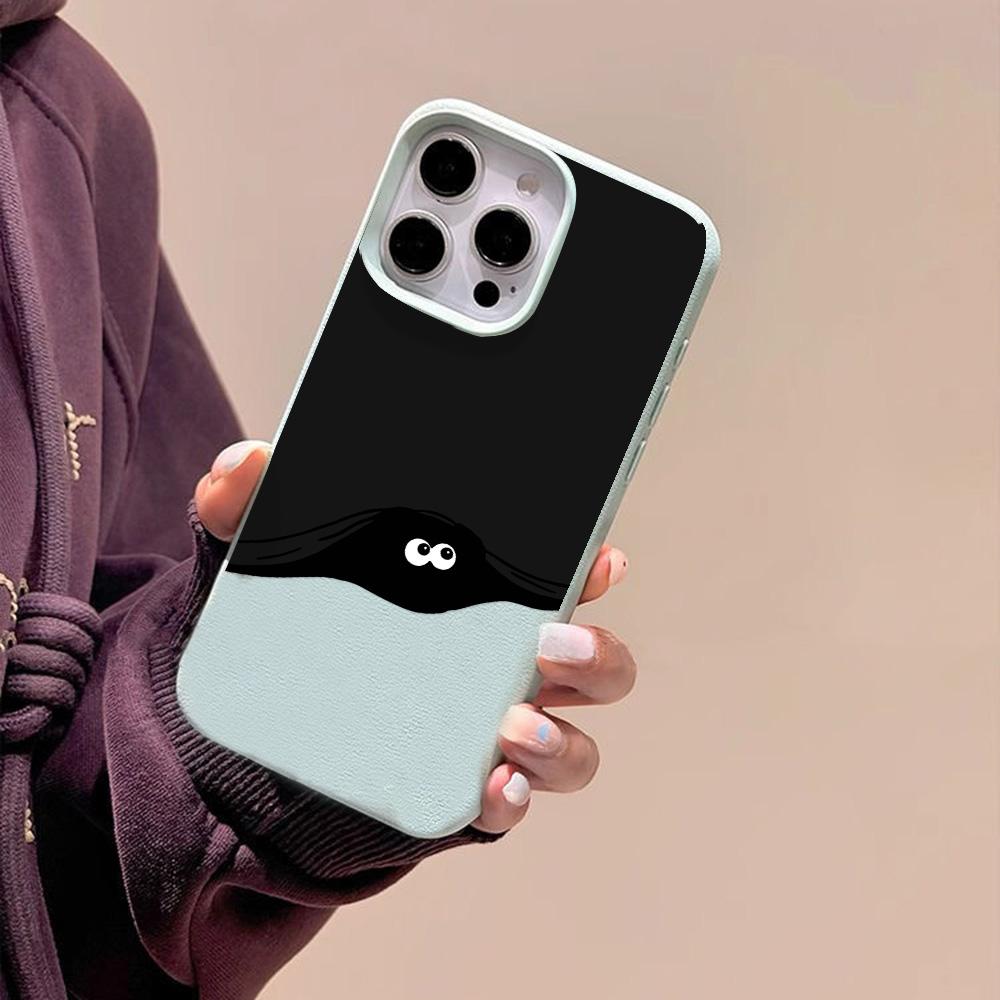 Hudfølende telefondeksel for iPhone 11 13 16 Pro Max iPhone XR XS Max 14 15 Pro Max 12 13 Pro Max 16 Plus 13 Pro 14 Pro Cartoon Painted Macaron Colors