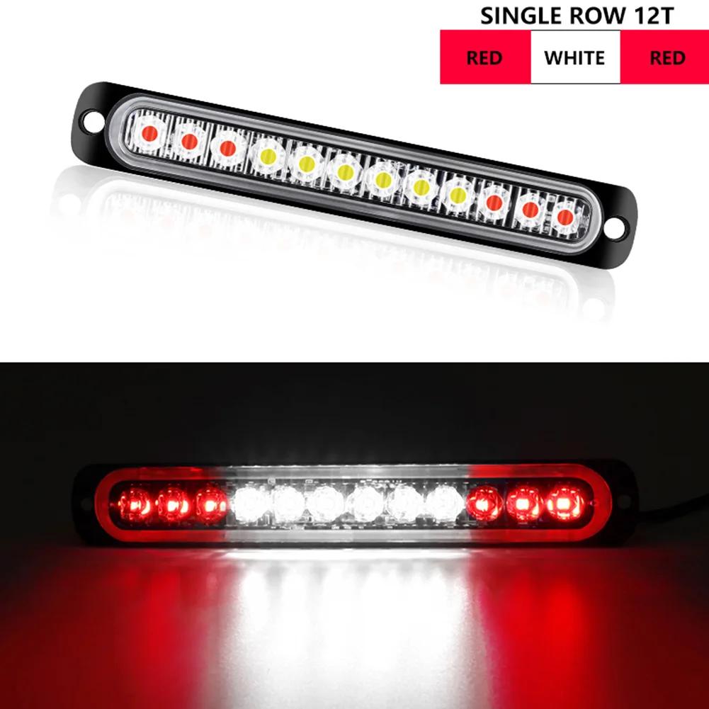 12 Led Strobe Warning Light Cheap Strobe Grille Flashing Lightbar Truck Car Beacon Lamp Amber Traffic Light 12V 24V Car Light