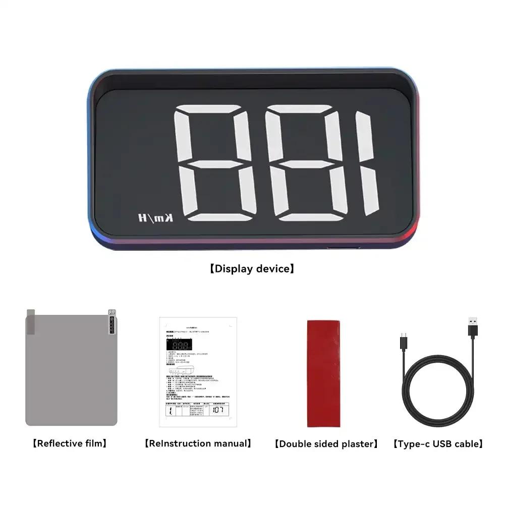 KMH MPH Car GPS Speedometer Head Display Digital HUD Speed Meter Dispaly Plug and Play for Vehicle Truck Motorcycle E-bikes