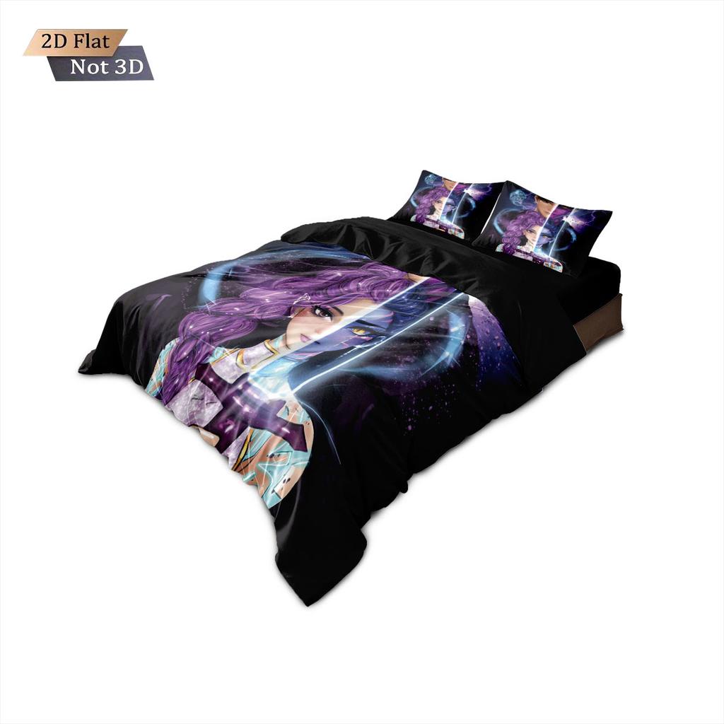 3pcs K-Pop Demon Hunters printed coreless down comforter set, multi size bedroom bedding decoration, soft and machine washable