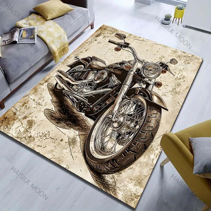 

Multiple sizes Vintage Motorcycle Pattern Carpet for Living Room Bedroom Sofa Home Decor Non-slip Floor Mat Luxury Gift 40cm x 60cm