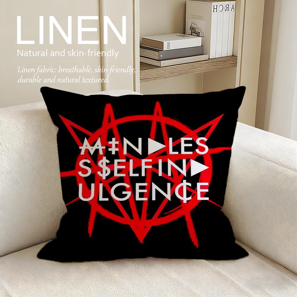 Music Mindless Self Indulgence Cushion Cover Pillowcase Set Pcs X X Breathable Washable Sofa Cushion Cover