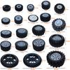 Technical Tire Wheel Car Truck Wheels Hub Block Bricks MOC Motorcycle Tyre  Rim Brick Playset 56145 44309 86652 32019 15038 23798