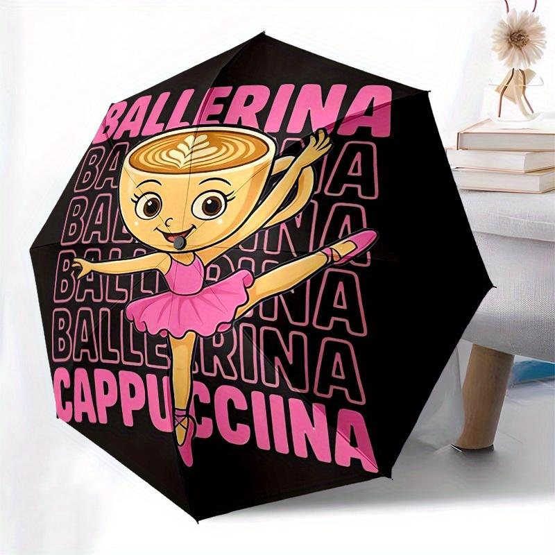 1pc Ballerina Cappuccino Umbrella with Plastic Handle,Suitable for All Seasons Home Travel Outdoor UmbrellaM1082