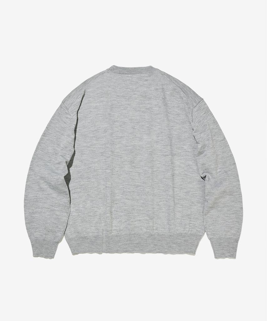 Seutaendeuobeo Crop Round Neck Knit [Gray]