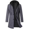 2024 Fall/Winter Hooded Faux Two-Piece Mid-Length Woolen Coat - Thick and Warm