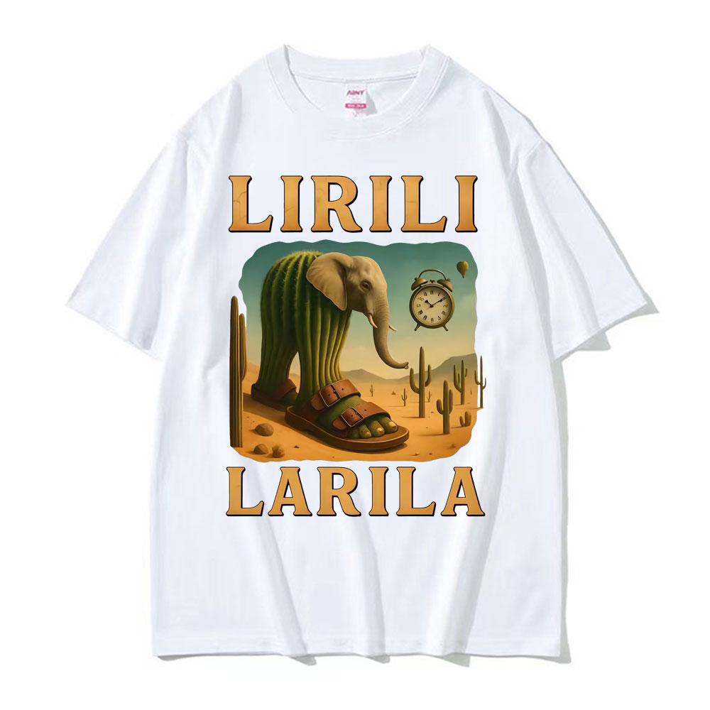 Italienische Ballerina Grafik T-Shirt Lustige Lirili Larila Meme T-Shirts für Männer Frauen Mode Ästhetik Trendiges Kurzarm T-Shirt