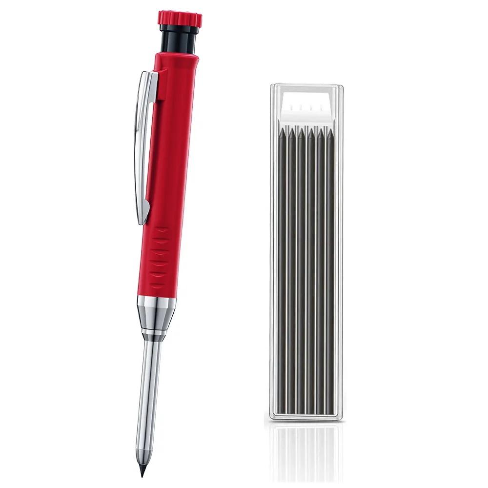 2.8mm Solid Carpenter Pencil Mechanical Pencil with Built-in Sharpener Carpentry Long Head Carpenter Pencil Stationery Supply