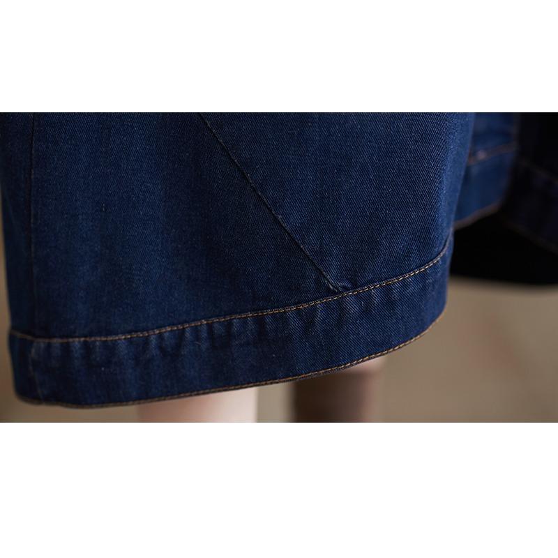 Dimanaf 2024 Autumn Denim Jackets Long Coat Casual Long Sleeve Shirt Women Loose Blue Vintage Lady Vintage Tops Plus Size