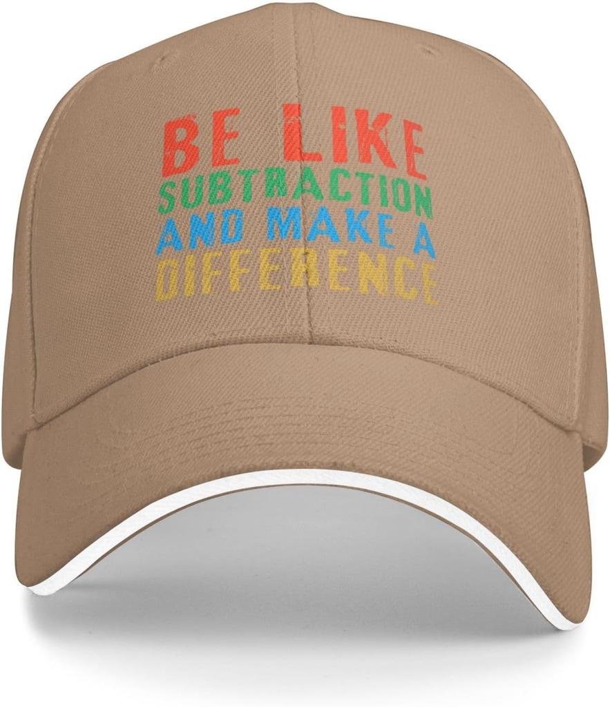 Be Like Subtraction Make A Difference Funny Baseball Cap Polyester Outdoor Adjustable Snapback