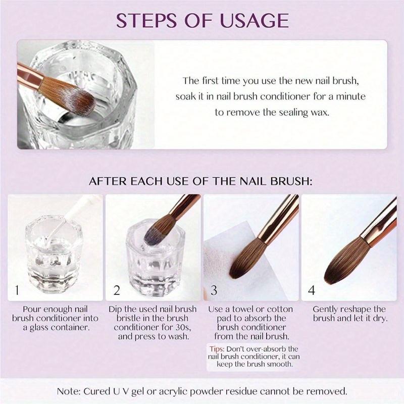 4Pcs Acrylic Nail Brush Set Acrylic Powder Brush Poly Extension Gel Brush Nail Polish Carving Pen for Women Home Solon Diy Nail Art Brushes Nail Pen