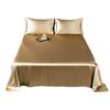 Glossy Satin Silk Bed Sheet With 2 Pillowcase Twin/Full/Queen/Top Sheets Solid Color Flat Bed Sheets Smooth Bed Sheet Sets