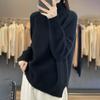Autumn and Winter Large Size Loose All-match Western Turtleneck Knitted Sweater Sweater Jacket To Keep Warm