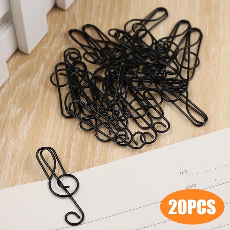 40-20Pcs Creative Music Note Paper Clip Clamp Paper Clip Bookmark Holder Paper Decorative Clip School Home Stationary Supplies