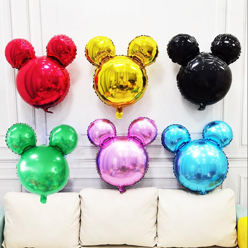 Mickey Mouse Film Balloons, Set of 8, Party Supplies, Decorations, Pink, Blue, Green, Lilac, Gold, Magenta, Red, Black
