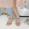 Damen flache Sandalen Schmetterling Dekoration Jelly Slippers Transparentes PVC Bequem für draußen Strand