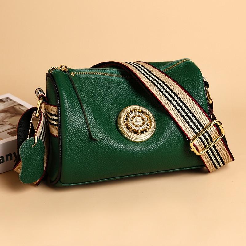 Borse da donna in vera pelle Borse a tracolla da donna con chiusura in metallo rotante di design Borsa a tracolla femminile di nuova marca di lusso