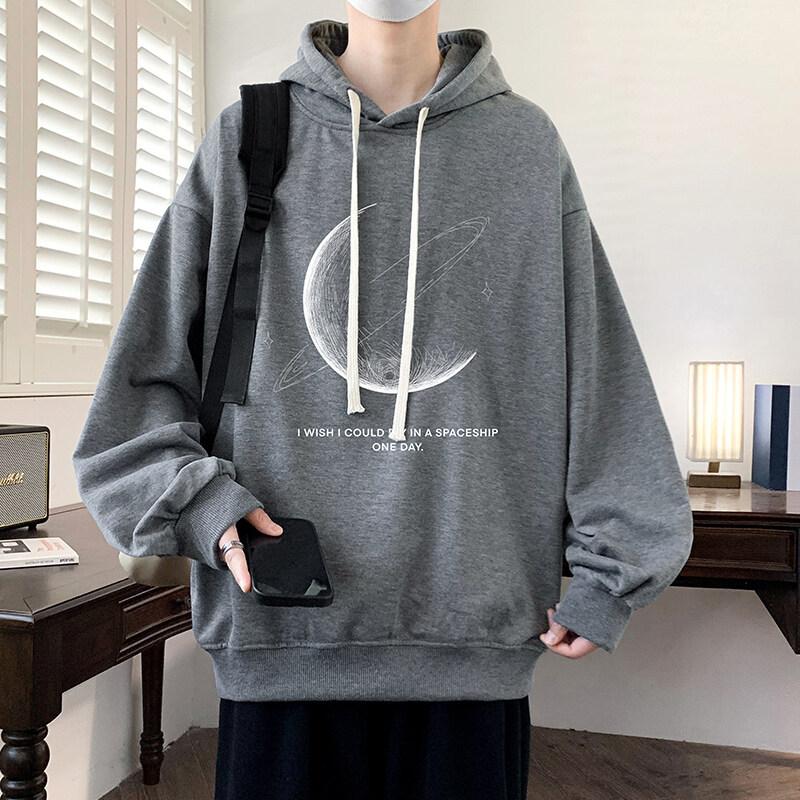 Frühlings-Übergrößen-Sweatshirt für Herren mit Kapuze, locker, für Übergewichtige, für Teenager, modisch, vielseitig, bedruckte Jacke
