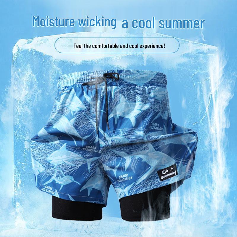 SUREDA Rychleschnoucí plavky proti rozpakům - Unisex nadměrná velikost, plavky se čtvercovou nohavičkou na pláž a do horkých pramenů